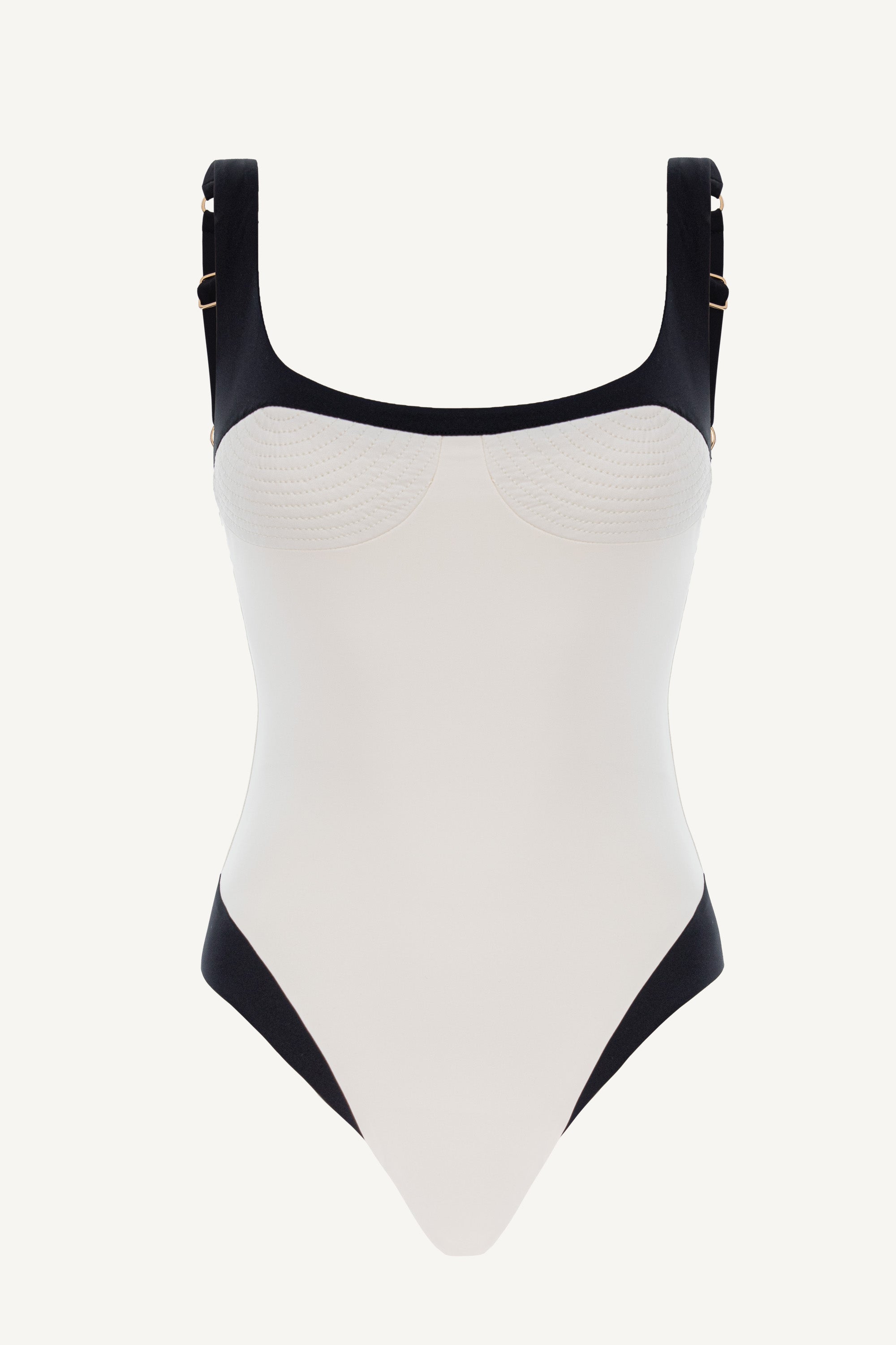 Costum de baie întreg cu decolteu Adele Alb