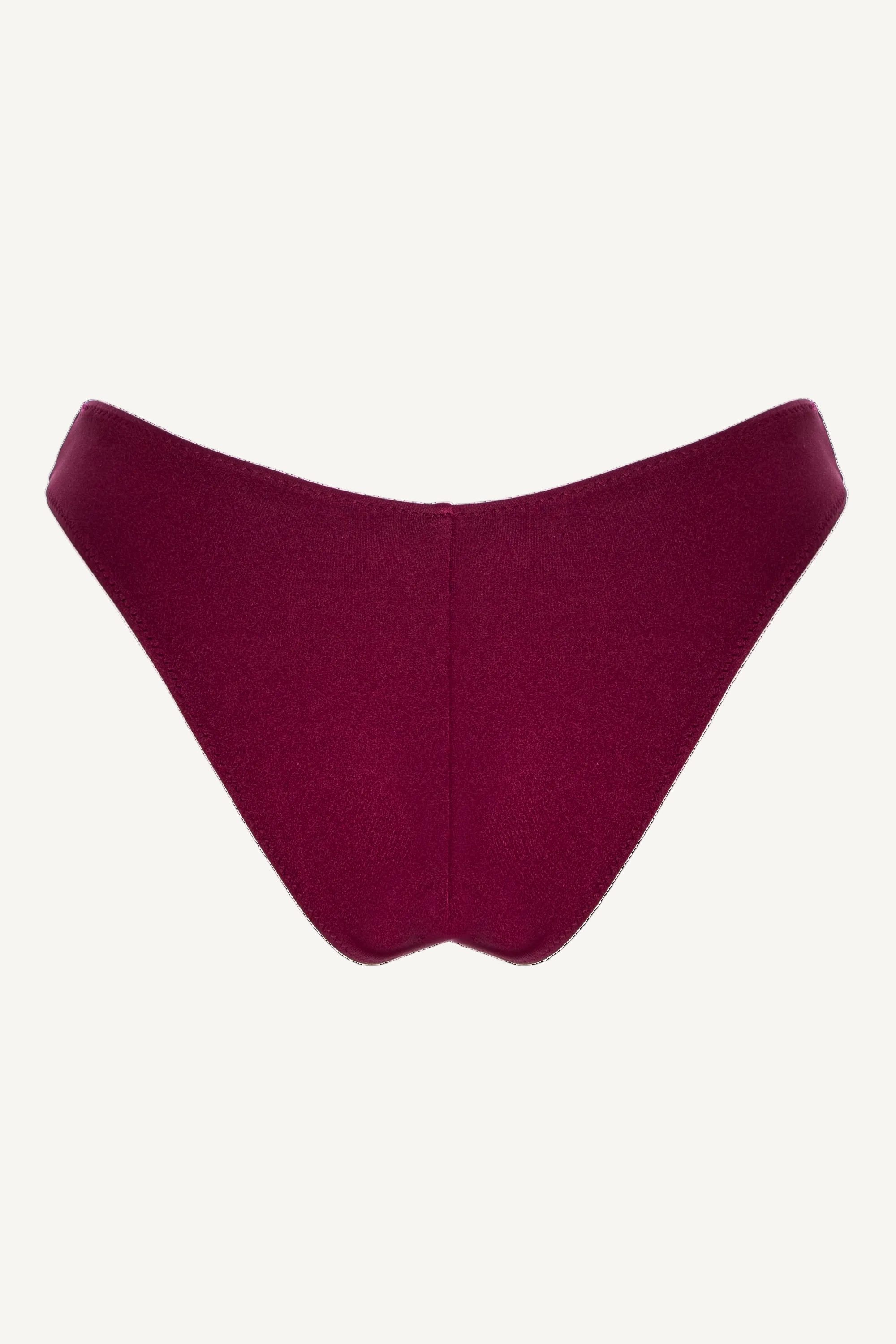 Slip de baie cu talie în V Vișiniu Burgund