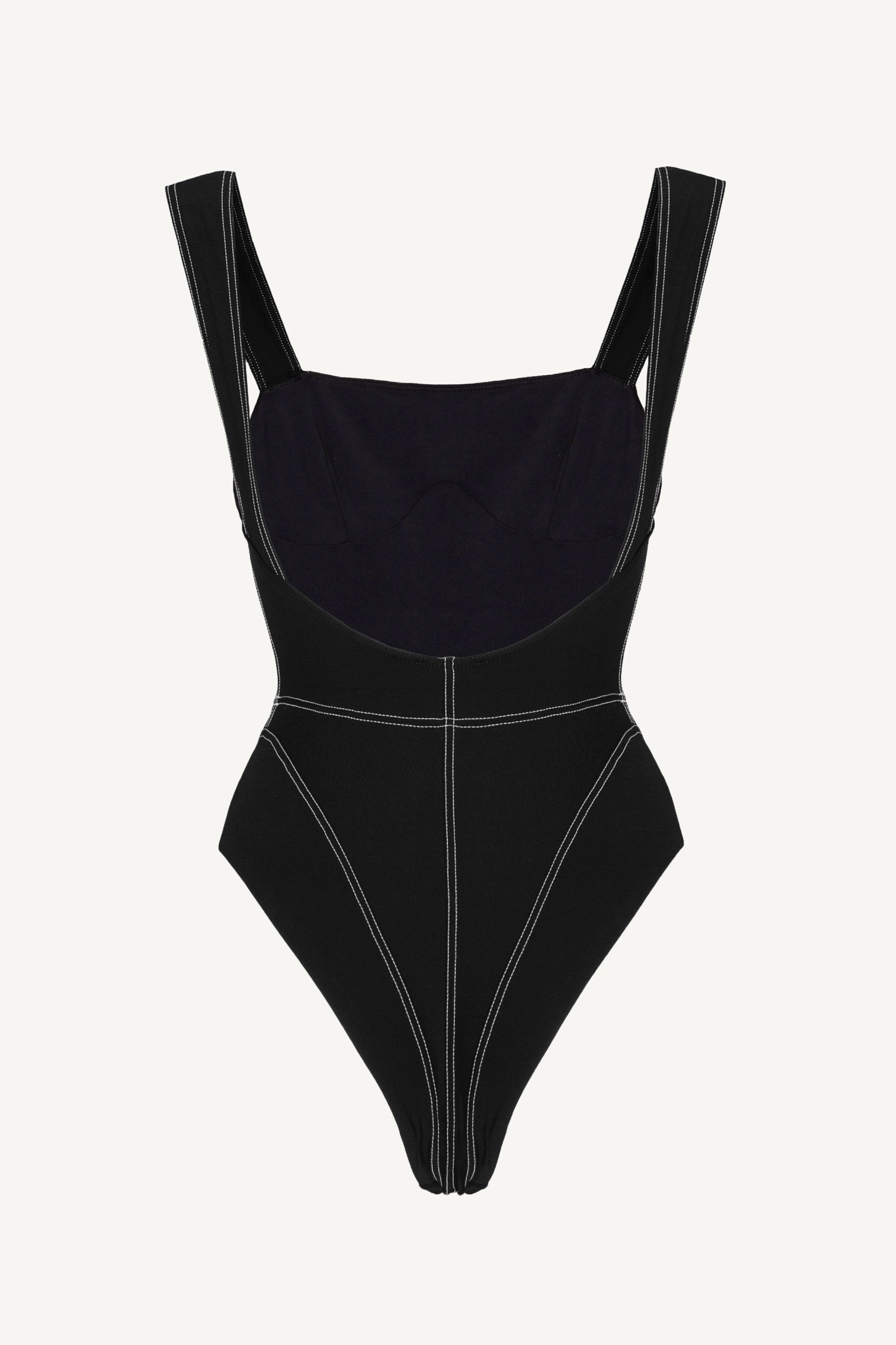 Costum de baie întreg Corset Lines Negru