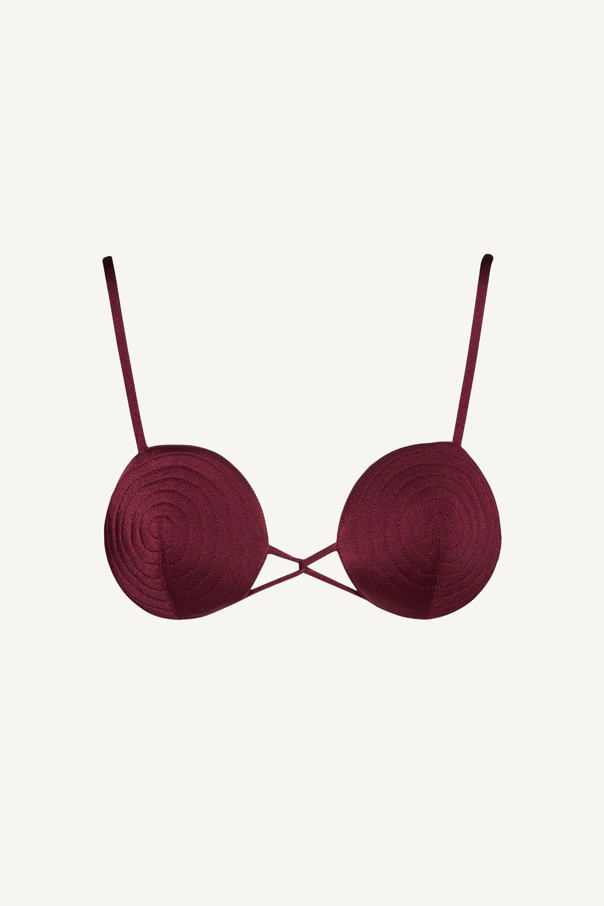 Sutien de baie cu spirală Vișiniu Burgund