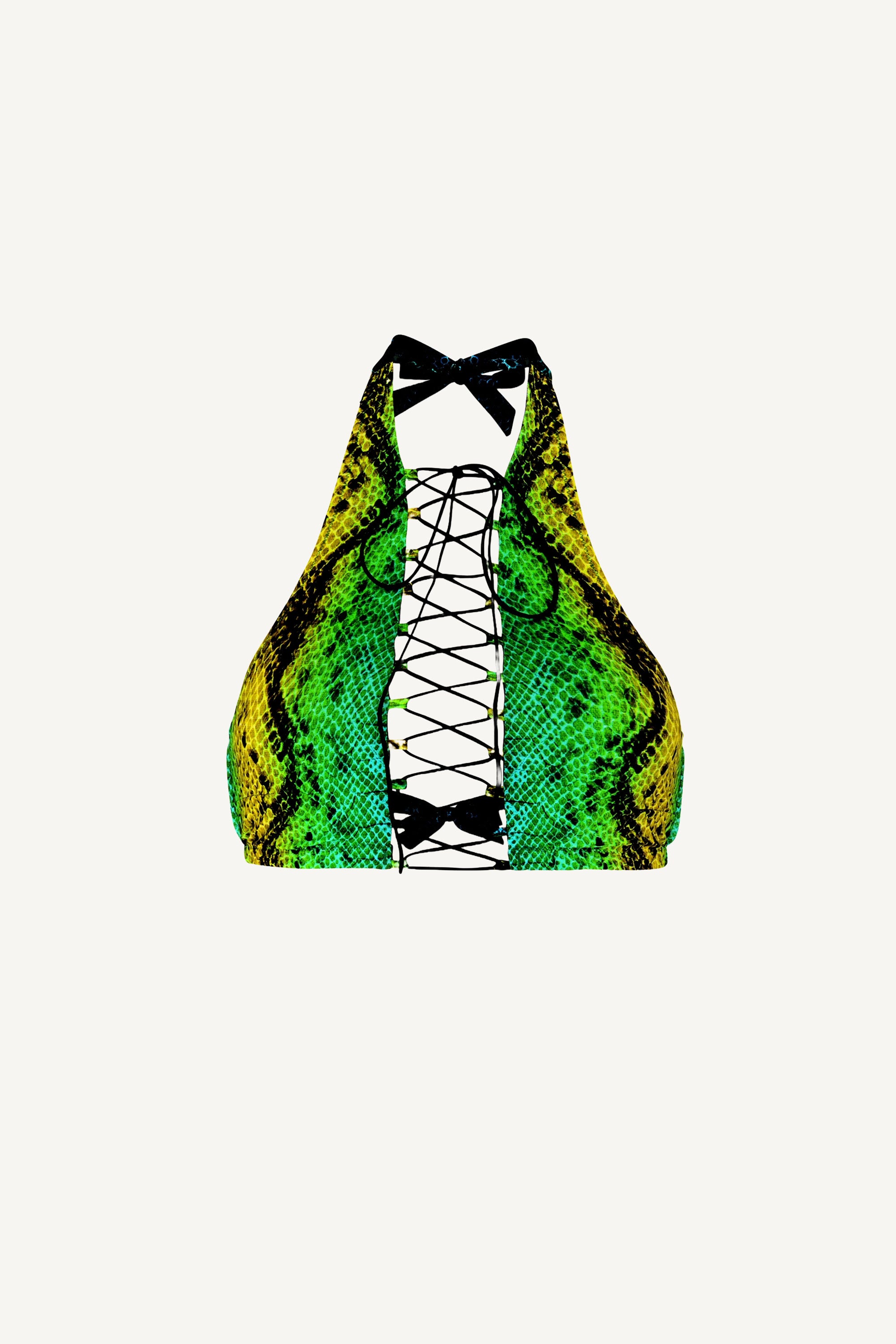 Sutien de baie imprimeu piele de șarpe Addicted Verde