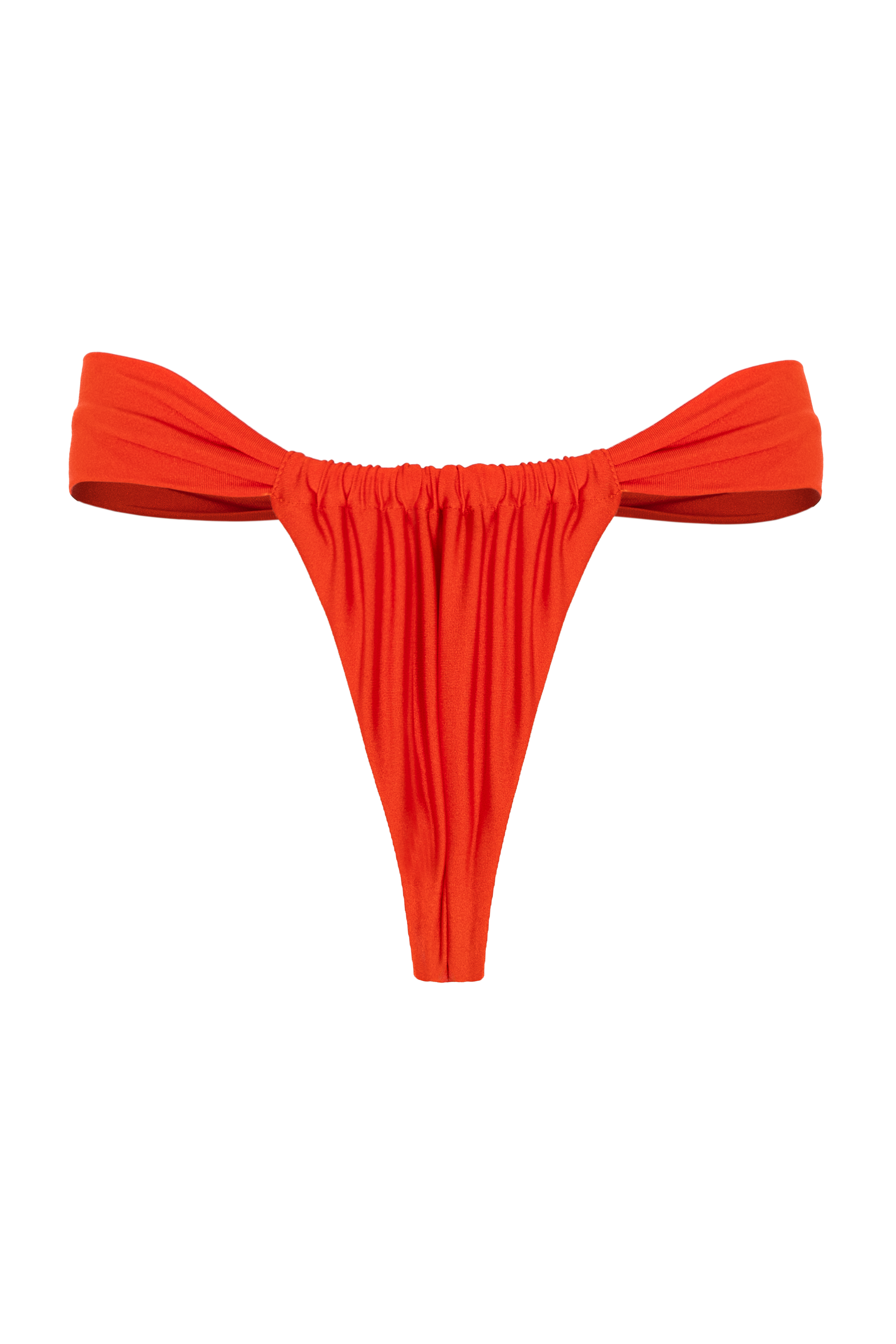 Slip de baie tanga drapat portocaliu Sunstone