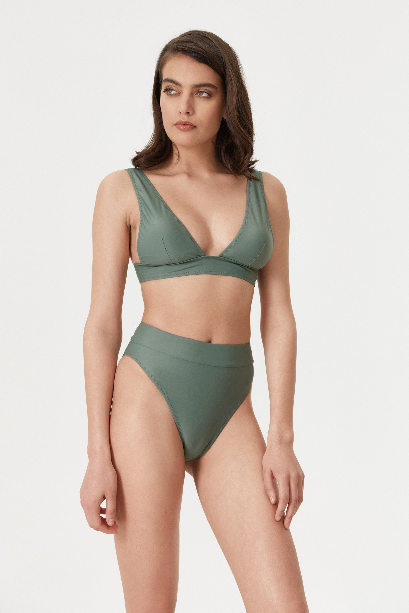 Sutien de baie triunghi Khaki