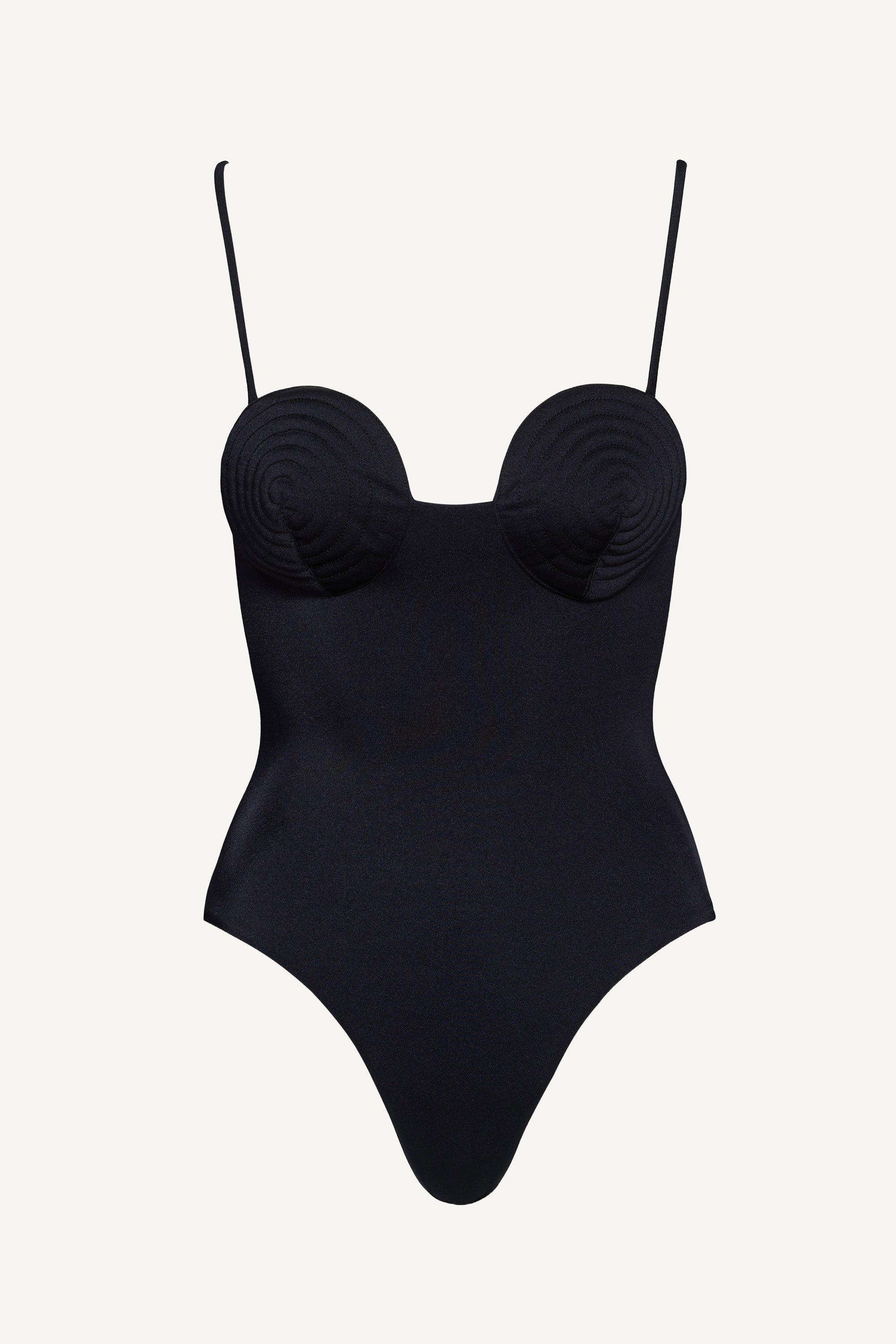 Costum de baie întreg cu spirală Negru