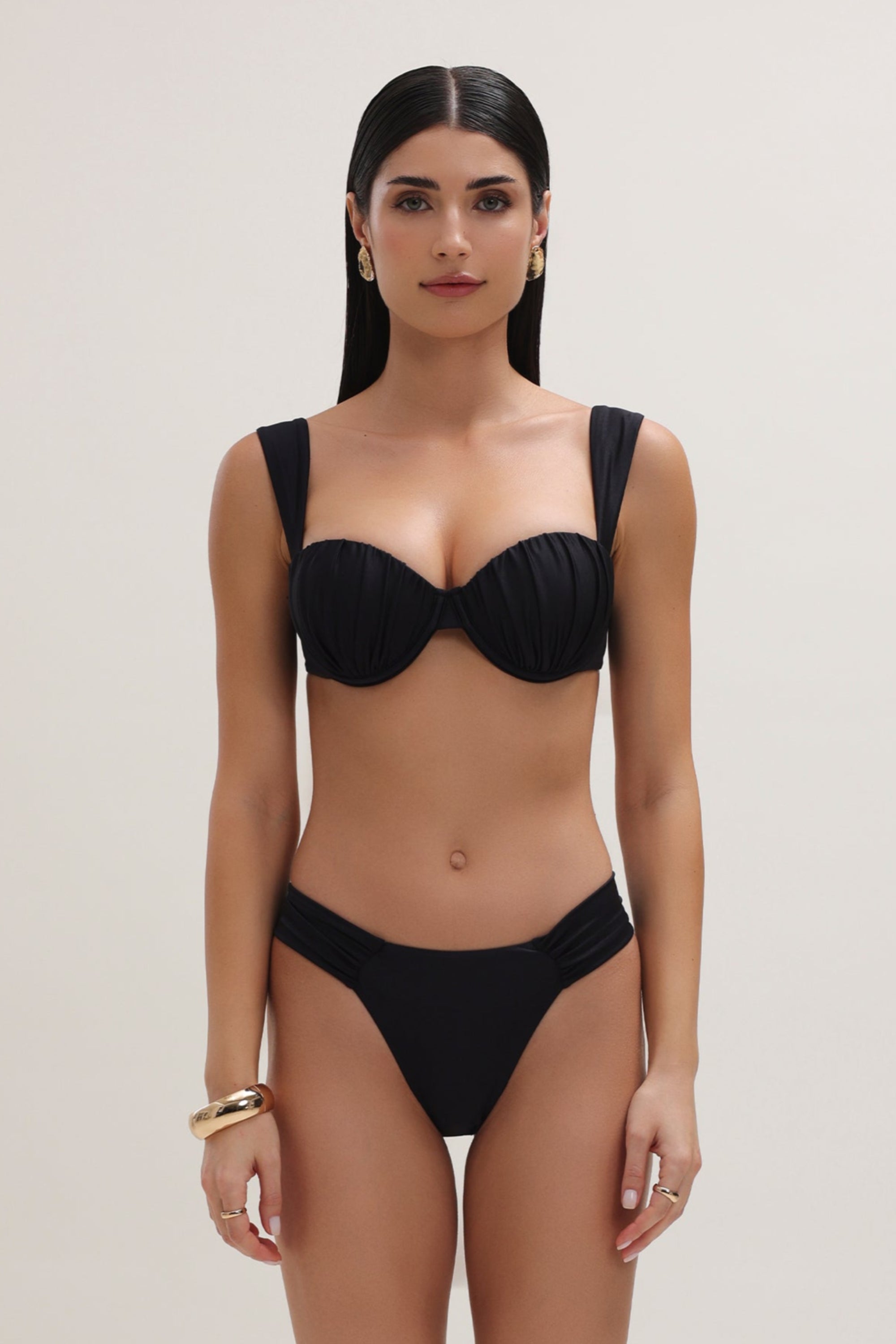 Onyx Brazilian Ruched Bottom