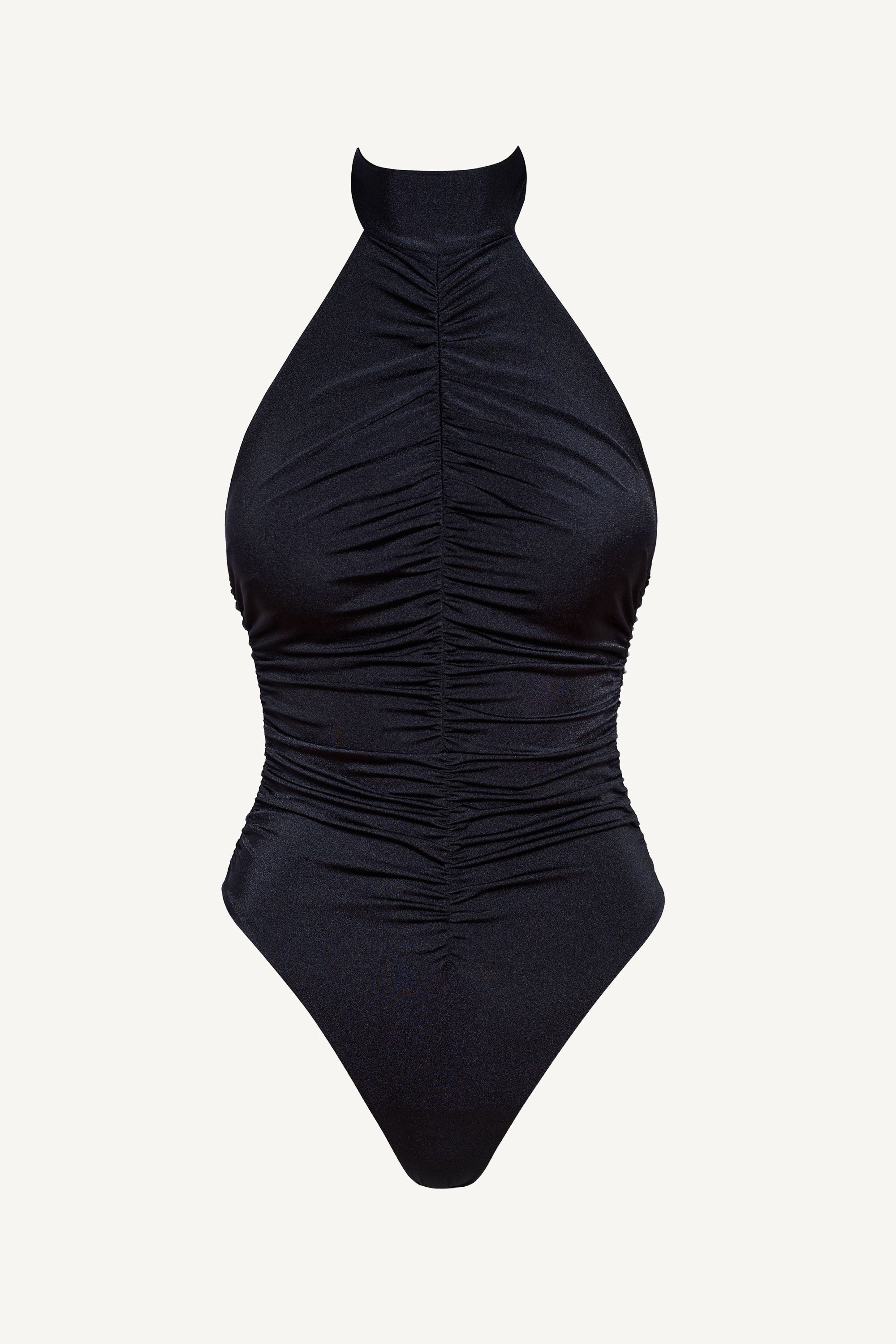 Costum de baie întreg Halter Neck Negru Onix