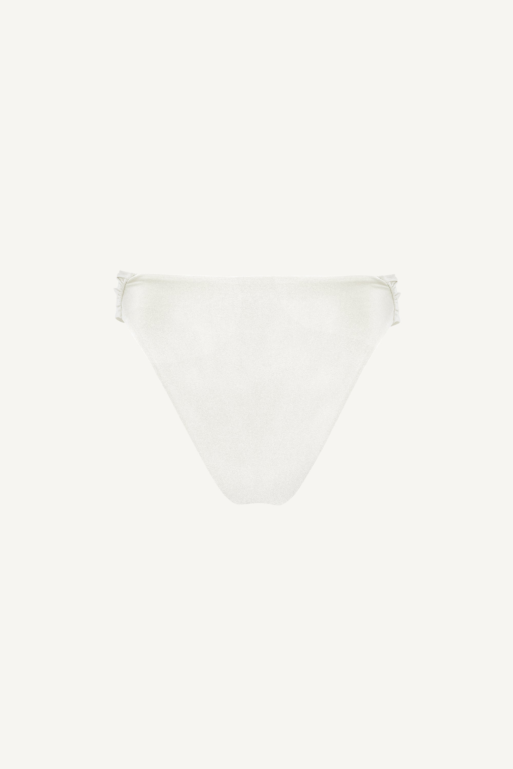 Slip de baie brazilian drapat Alb Perlat