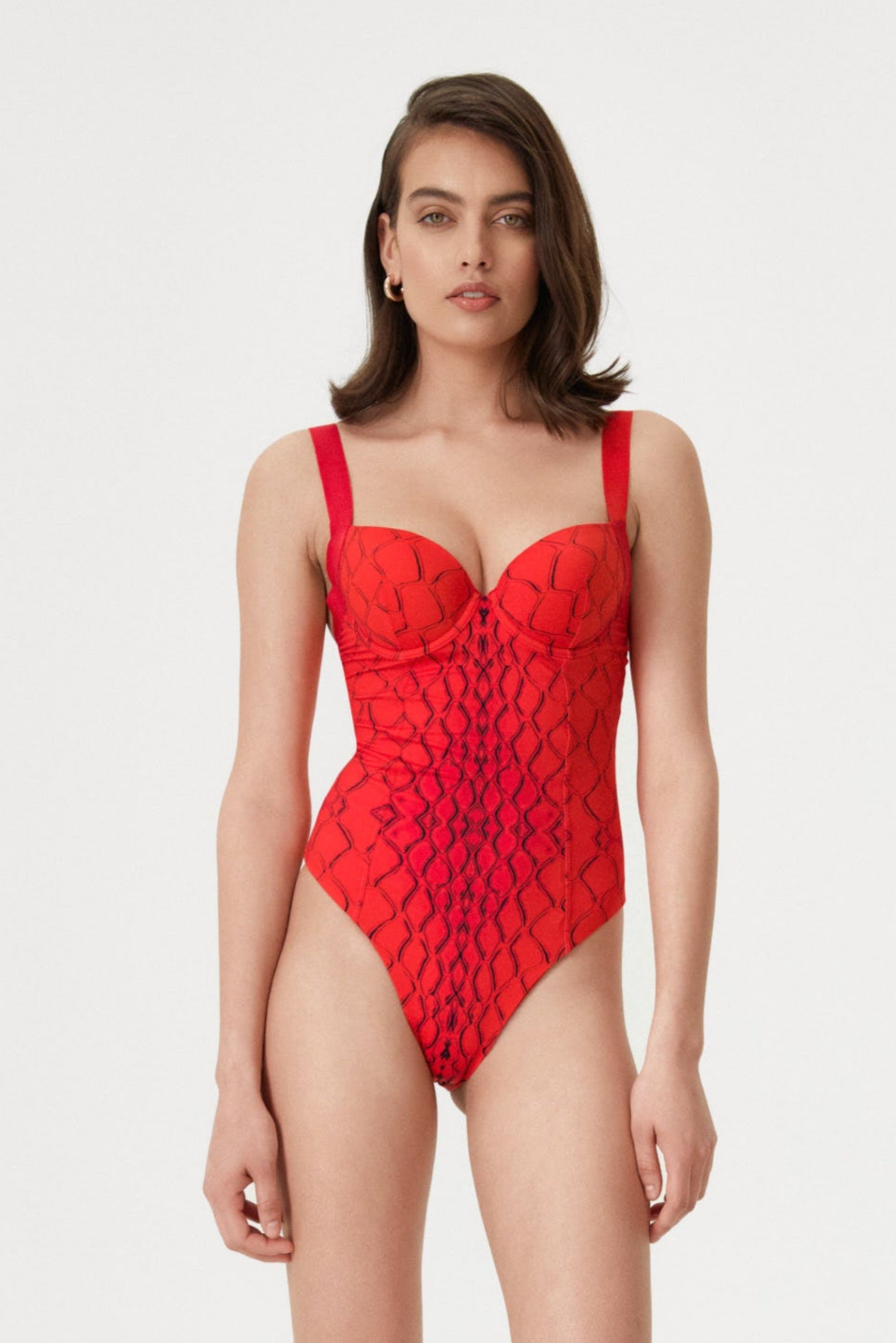 Red Snake Push-Up One Piece