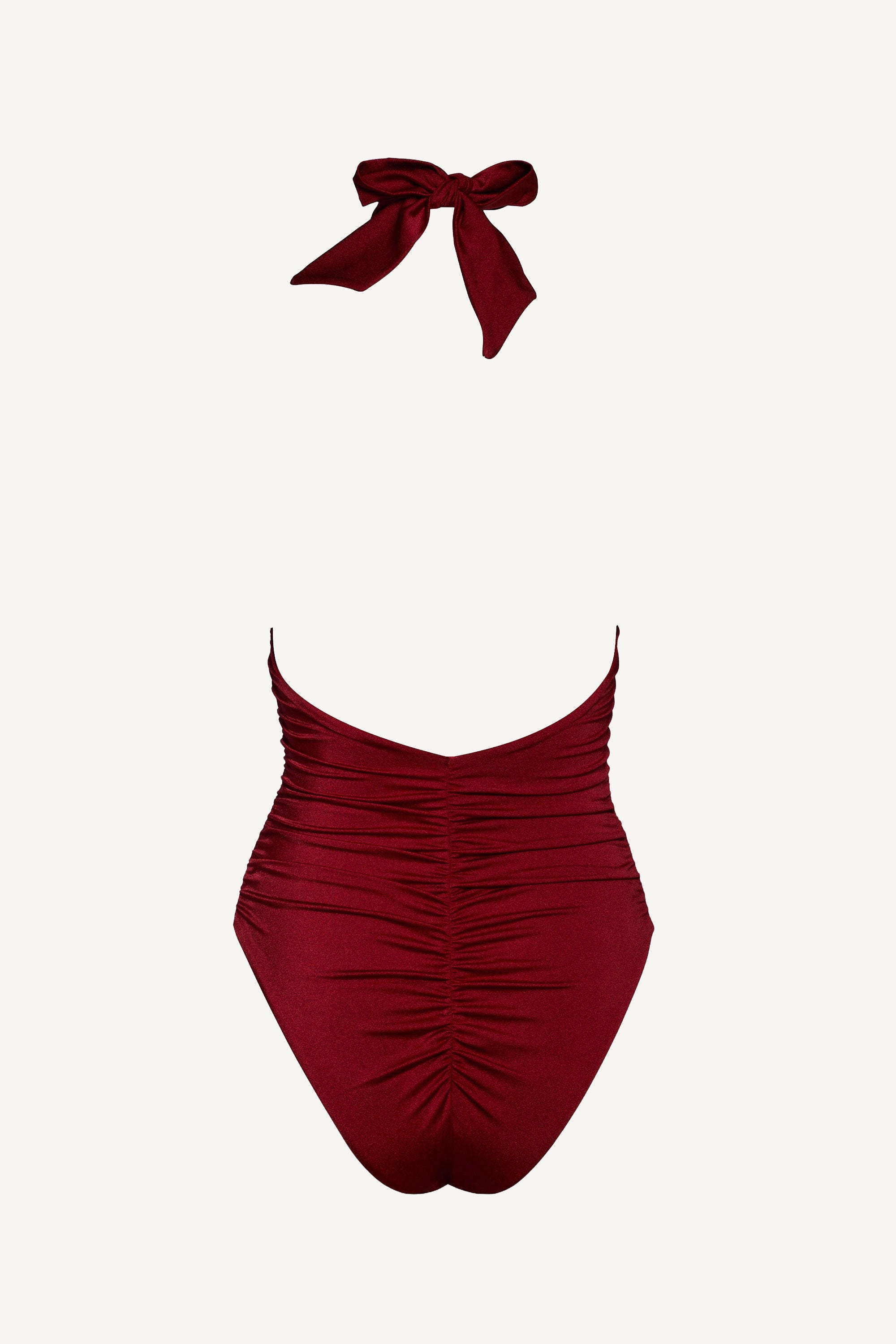 Costum de baie întreg Halter Neck Roșu Rubin