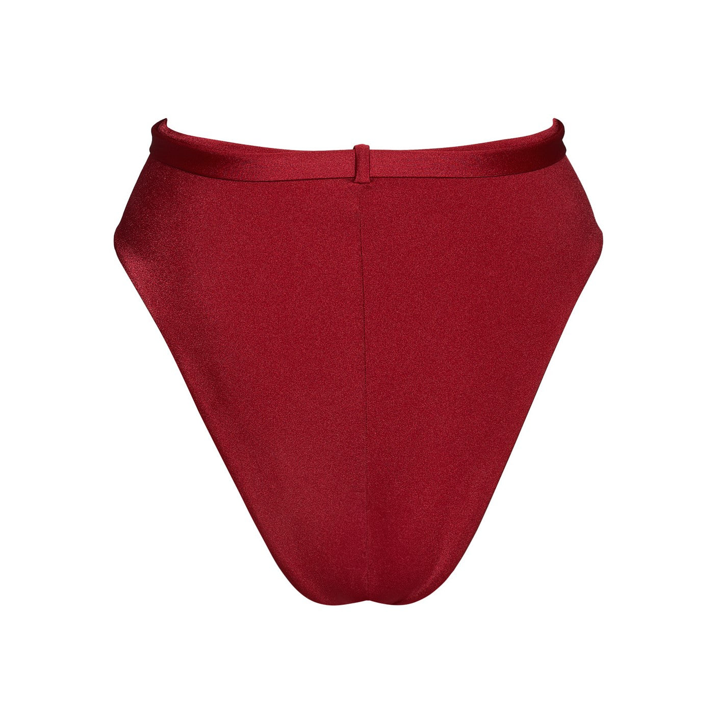 Slip de baie cu talie înaltă Seashell Roșu Rubin