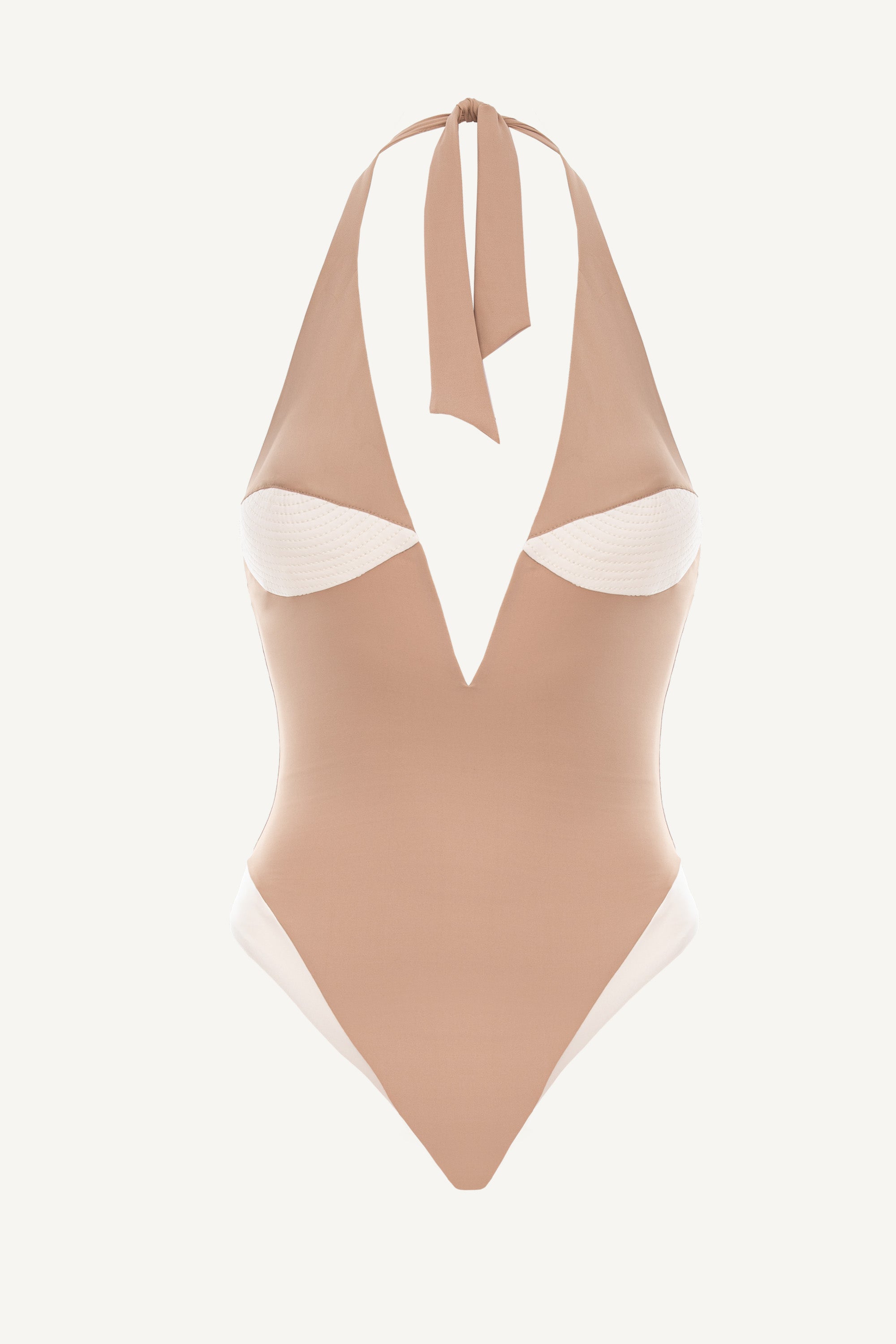 Costum de baie întreg cu decolteu în V Sienna Nude