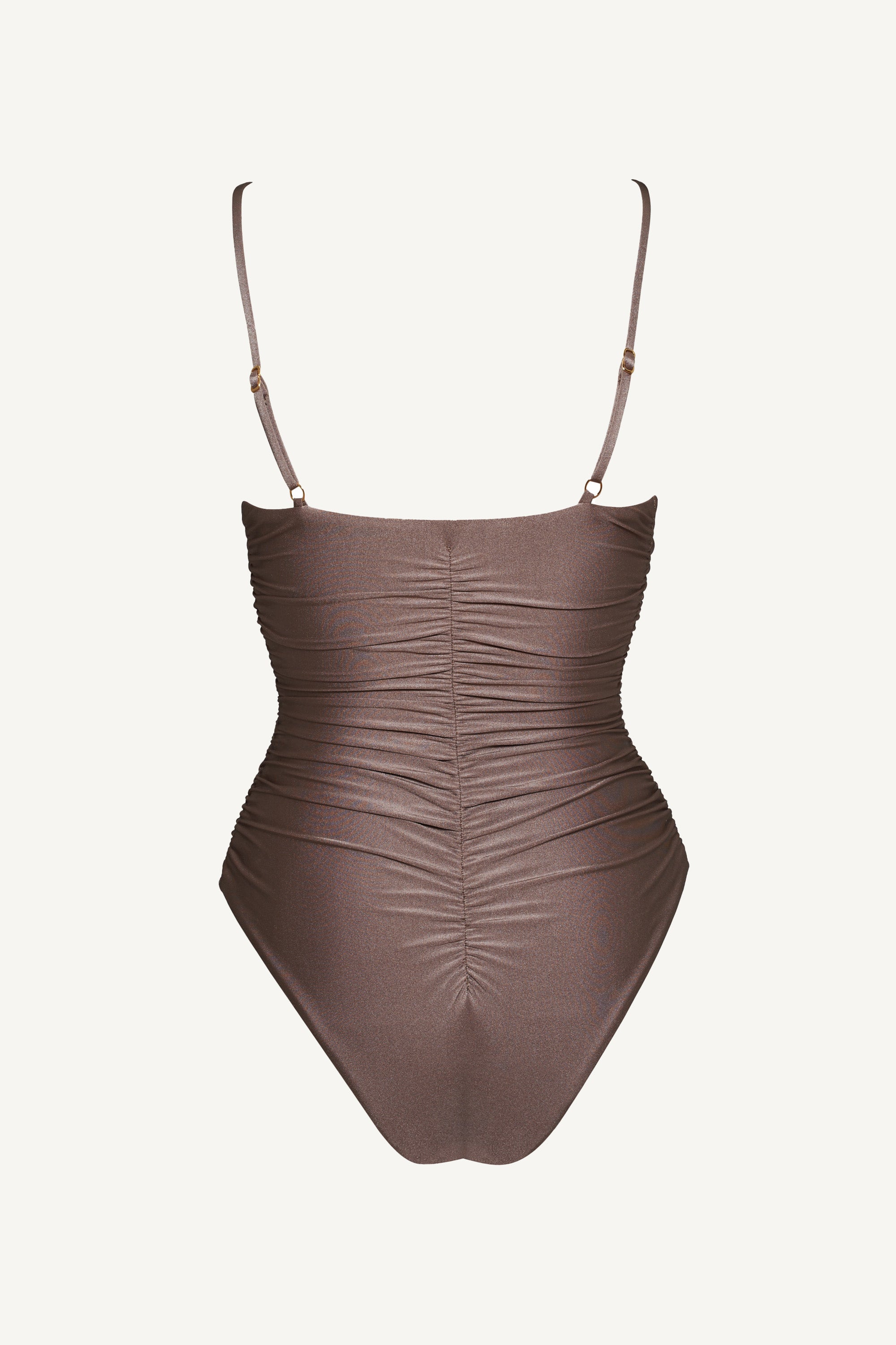 Taupe Flower Ruched One Piece