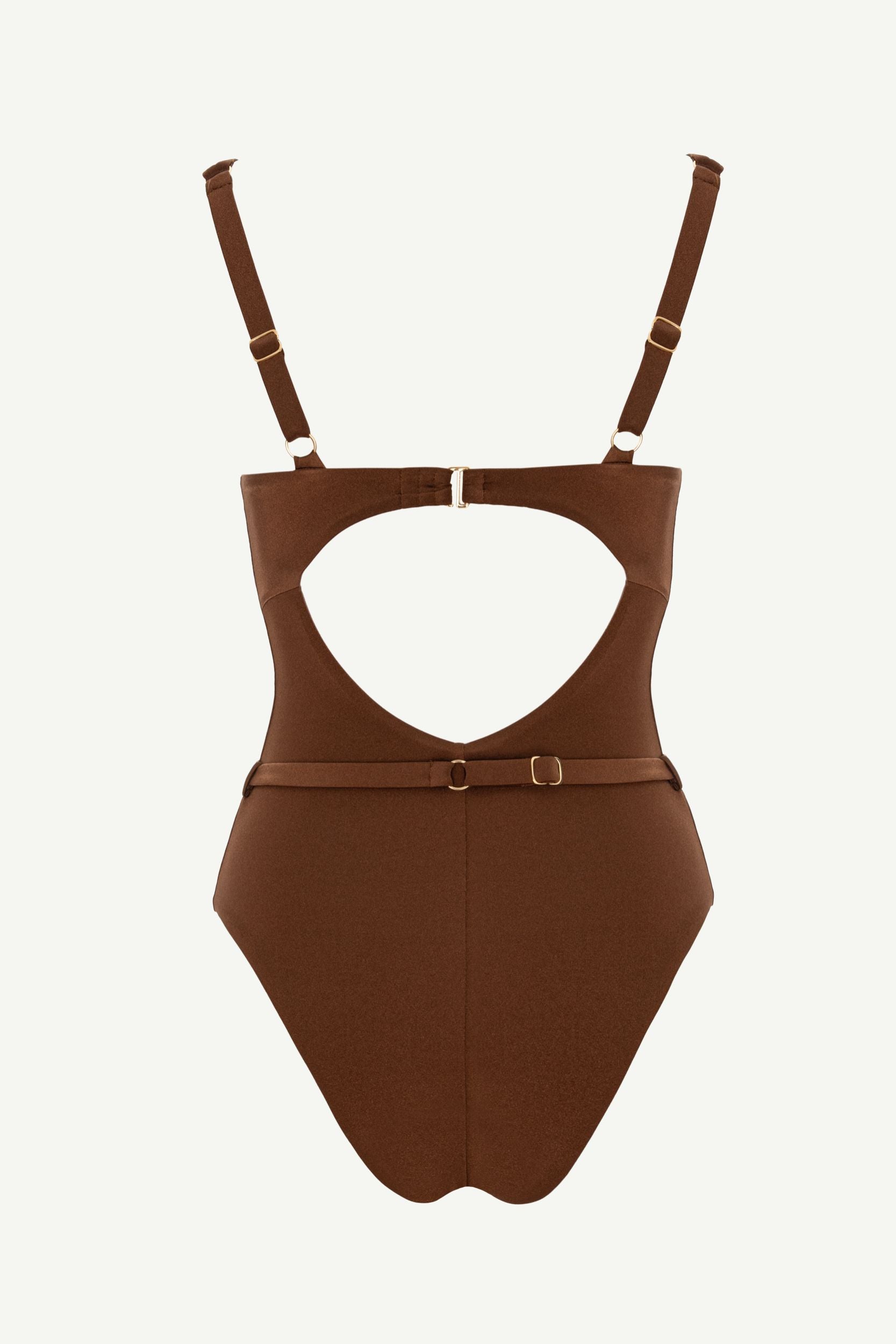 Costum de baie întreg Seashell Balconette Maro Bronzite