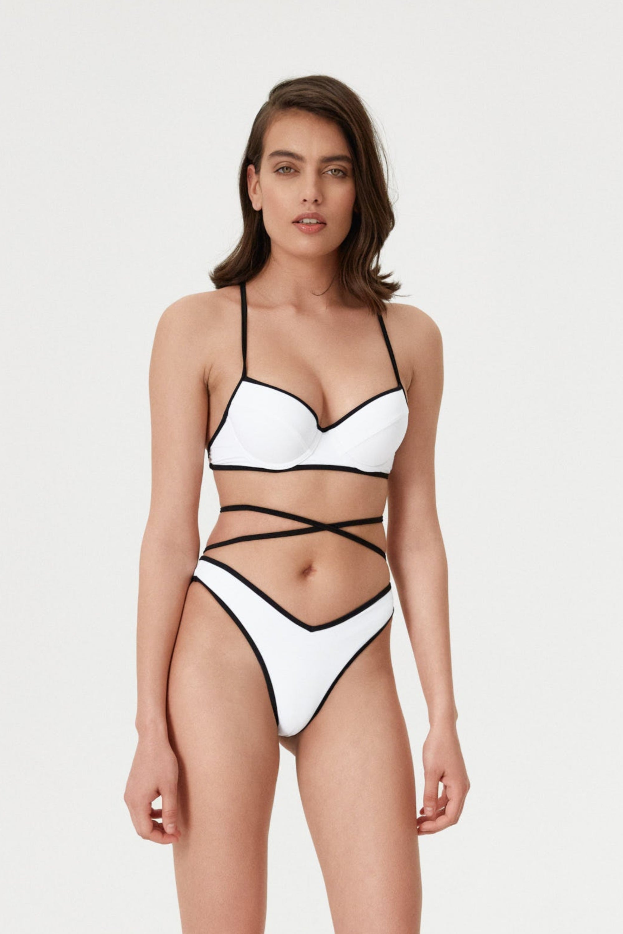 Sutien de baie Two-Tone Underwire Alb