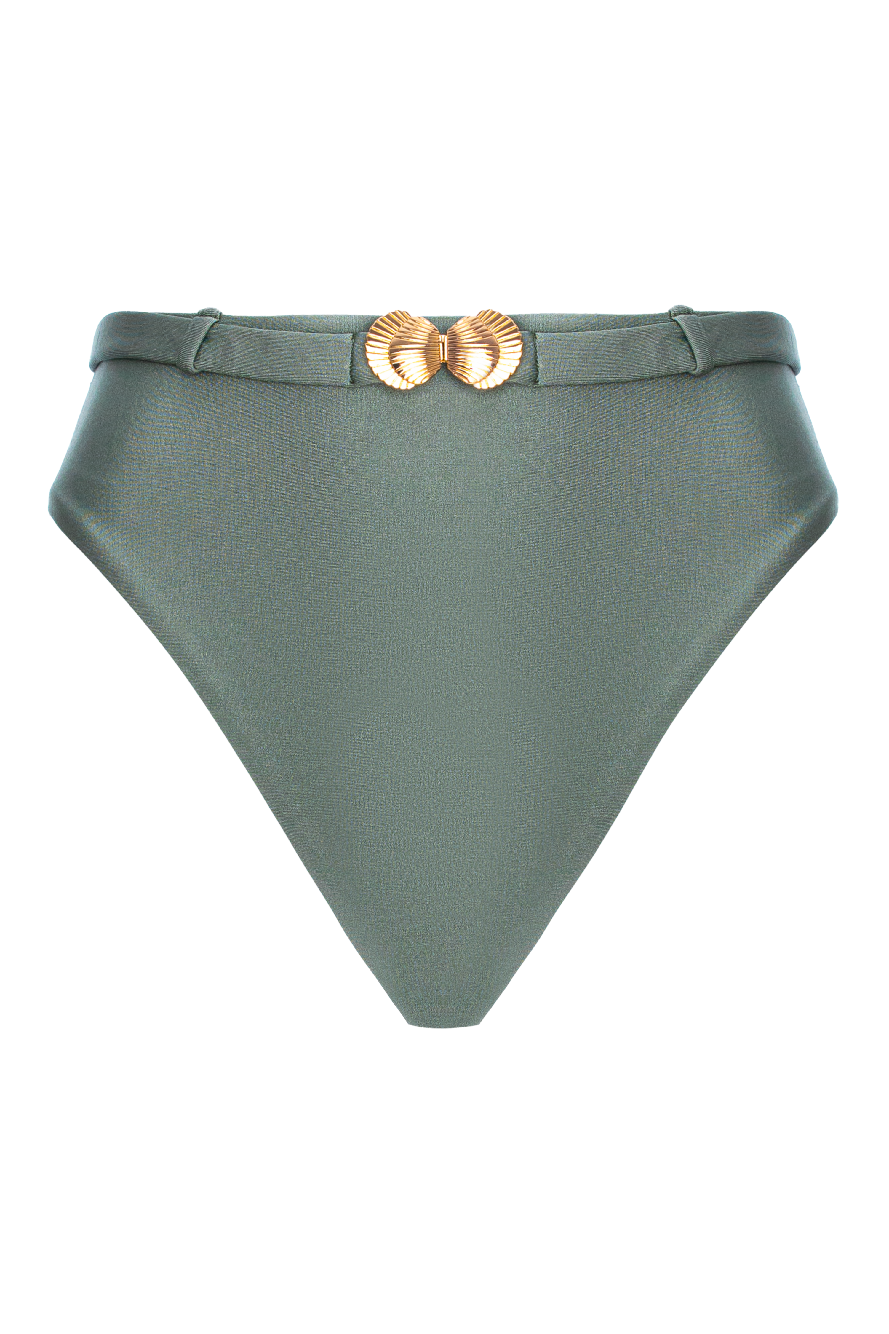 Green Smoke Seashell High Leg Cut Bottom