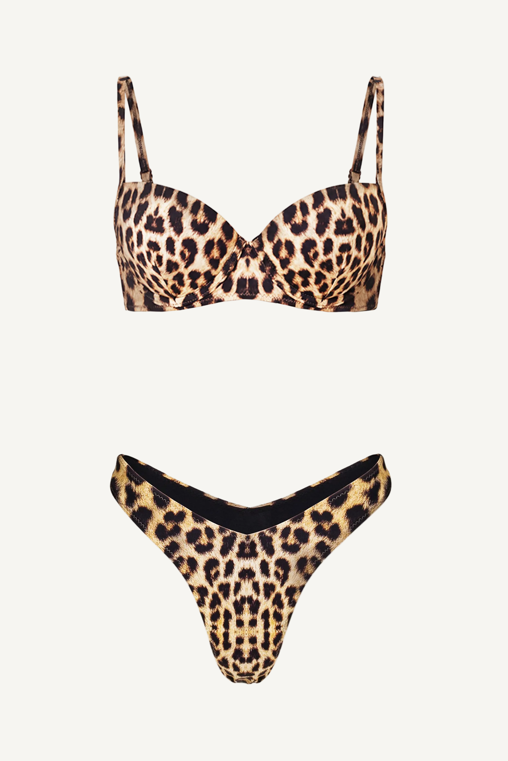 Sutien Push-Up Leopard & Slip V-Cut