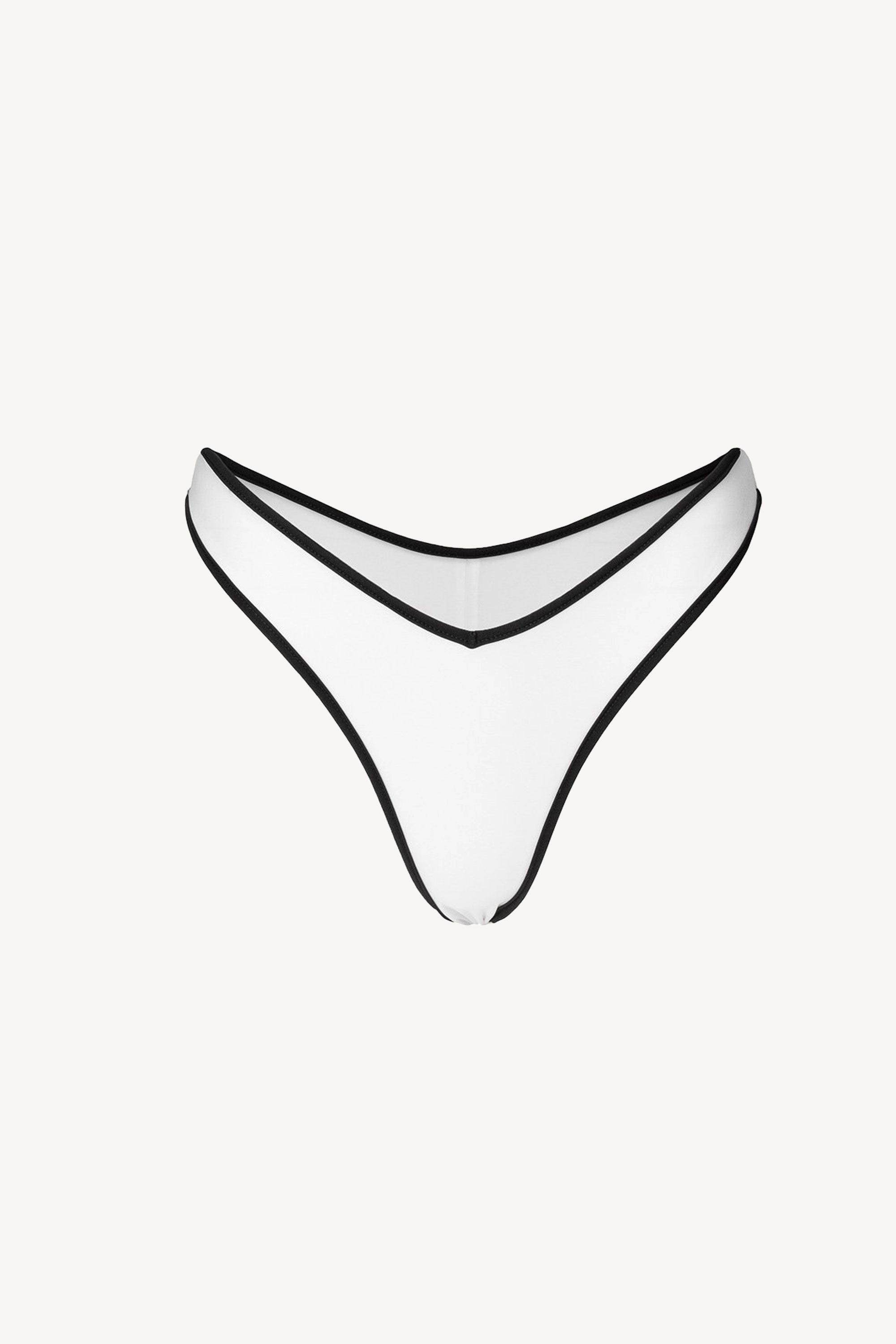 White Two-Tone V-Cut Bottom