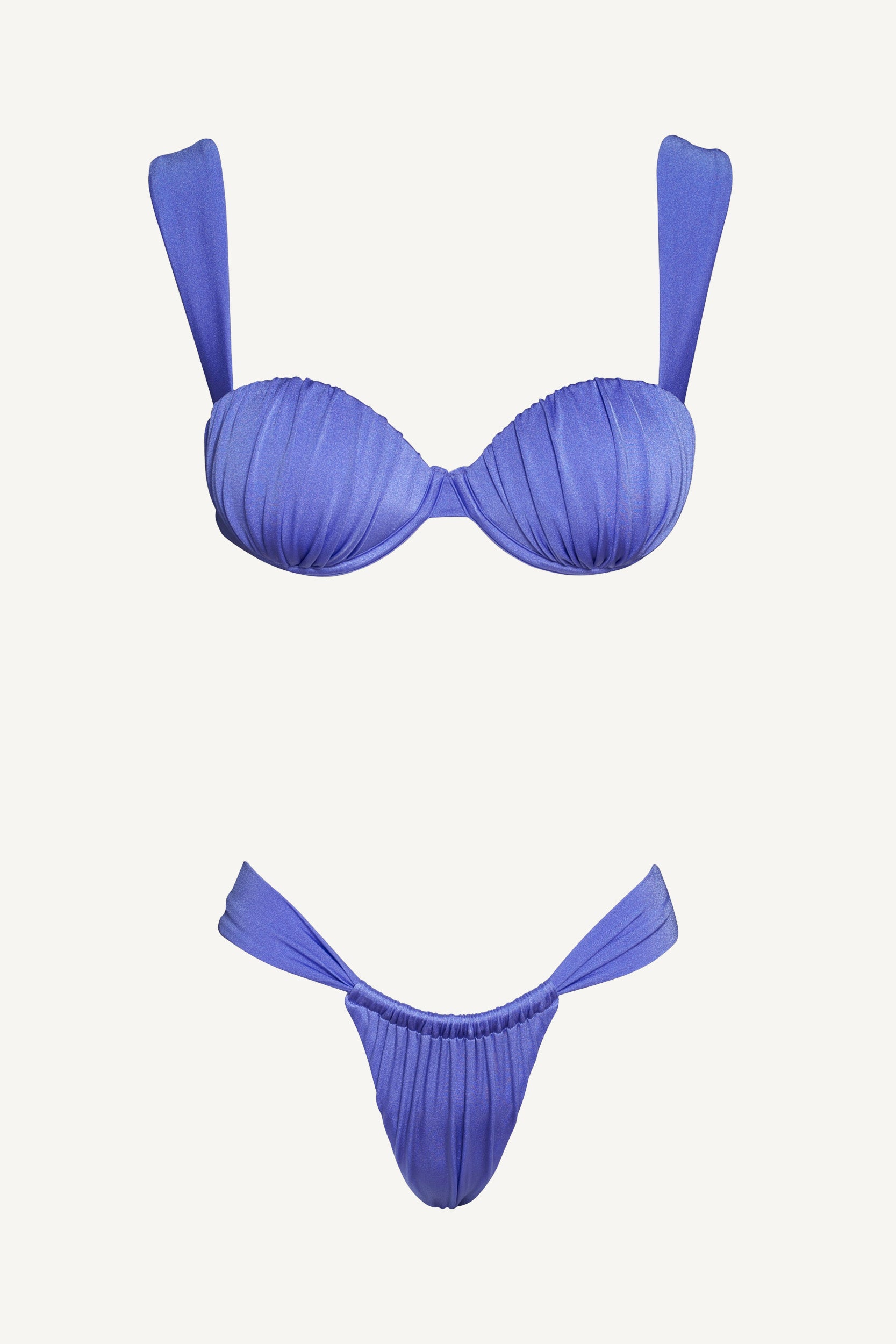 Amethyst Ruched Balconette Underwire Top & Cheeky Ruched Bottom