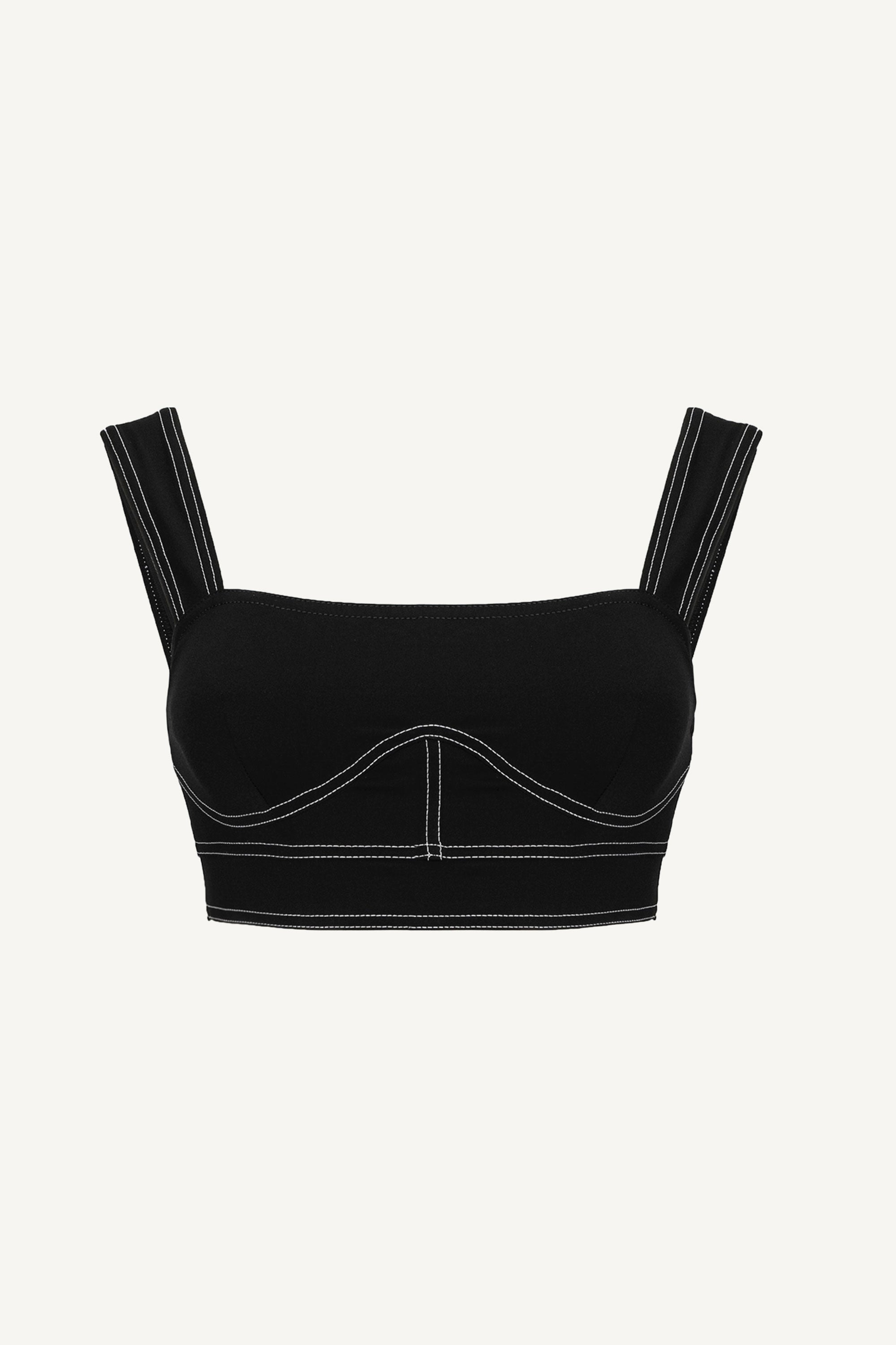 Black Corset Lines Top