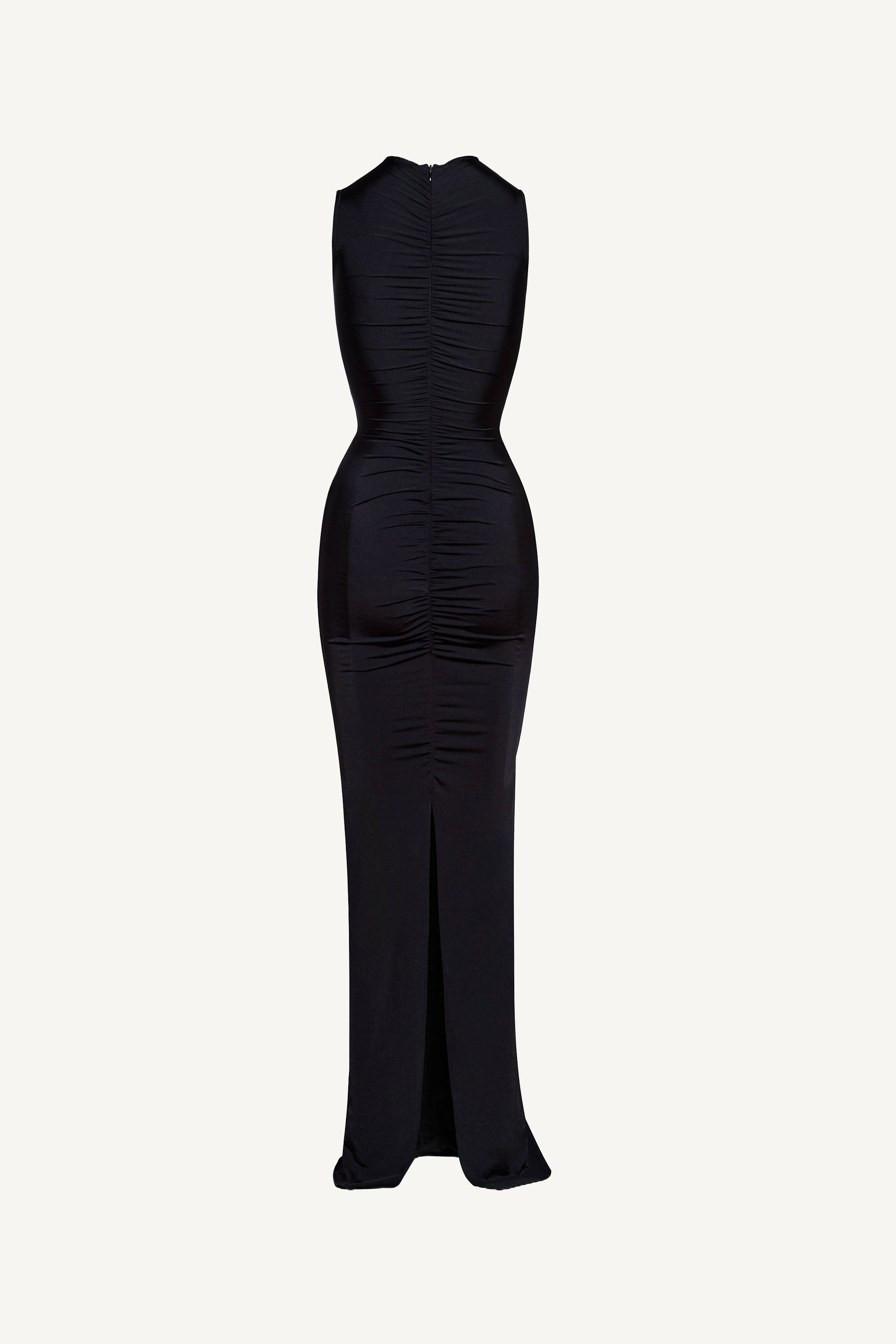 Black Ruched Maxi Dress