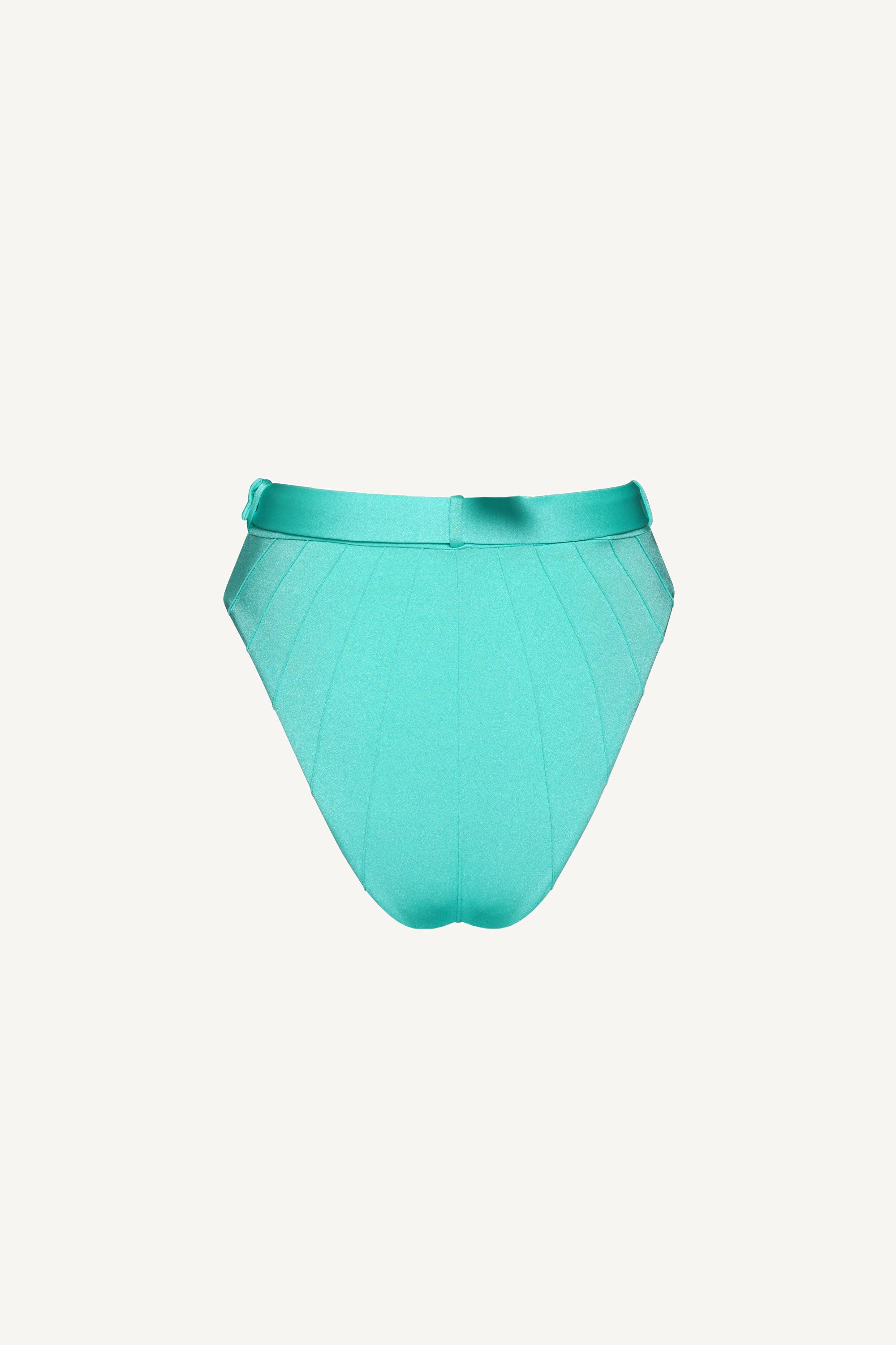 Turquoise Coquillage High Waist Bikini Bottom