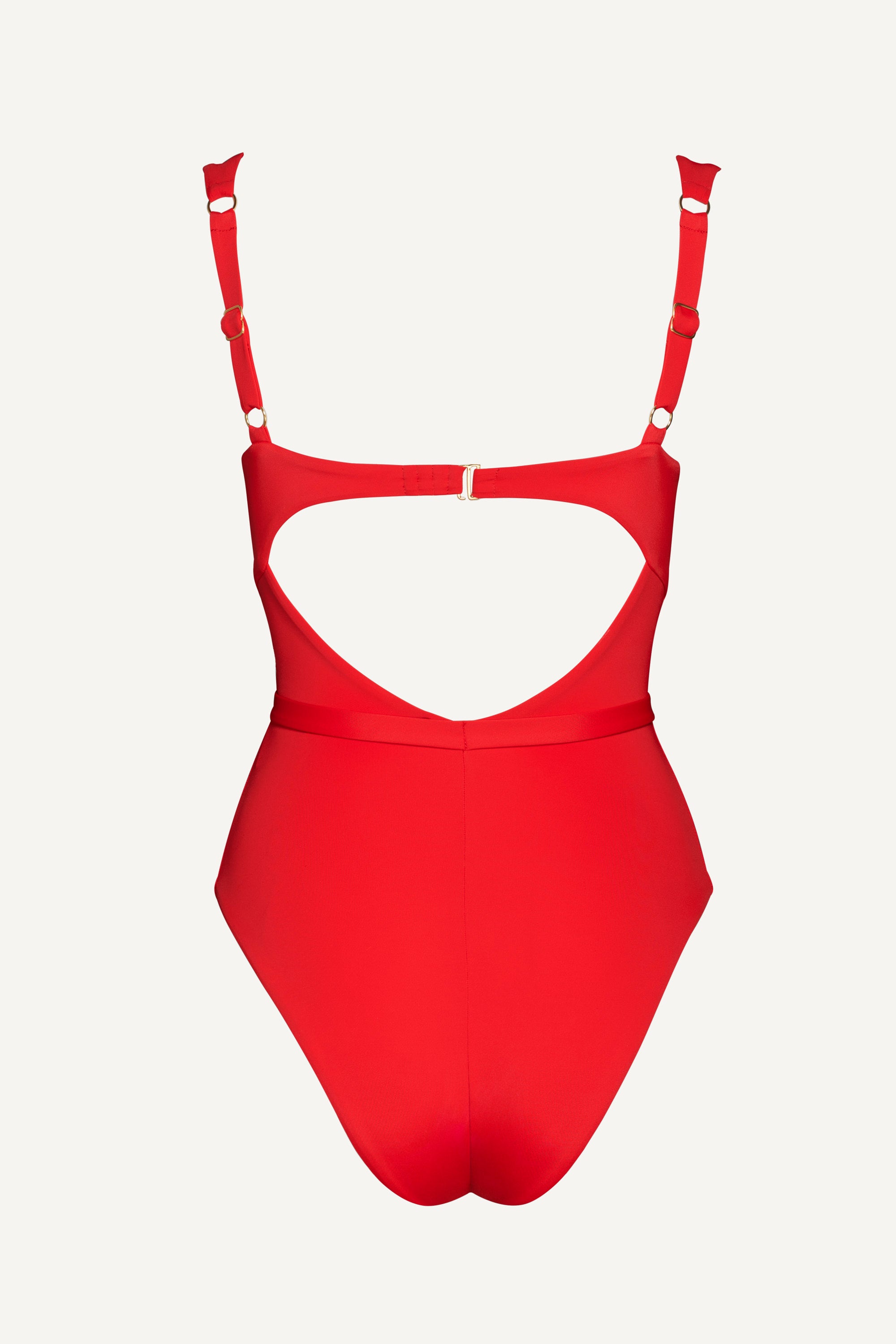 Red Seashell Balconette One Piece