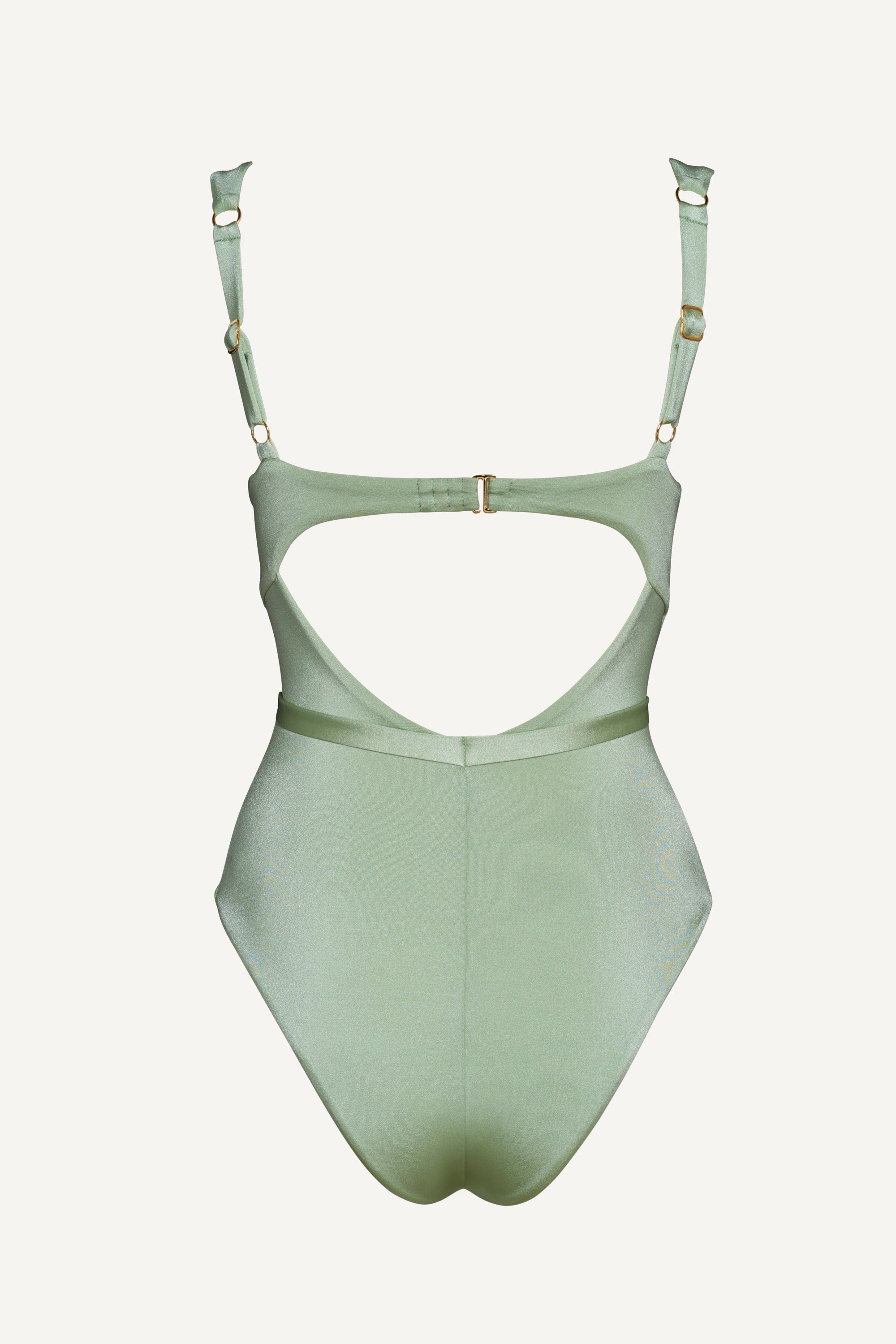 Sage Green Seashell Balconette One Piece