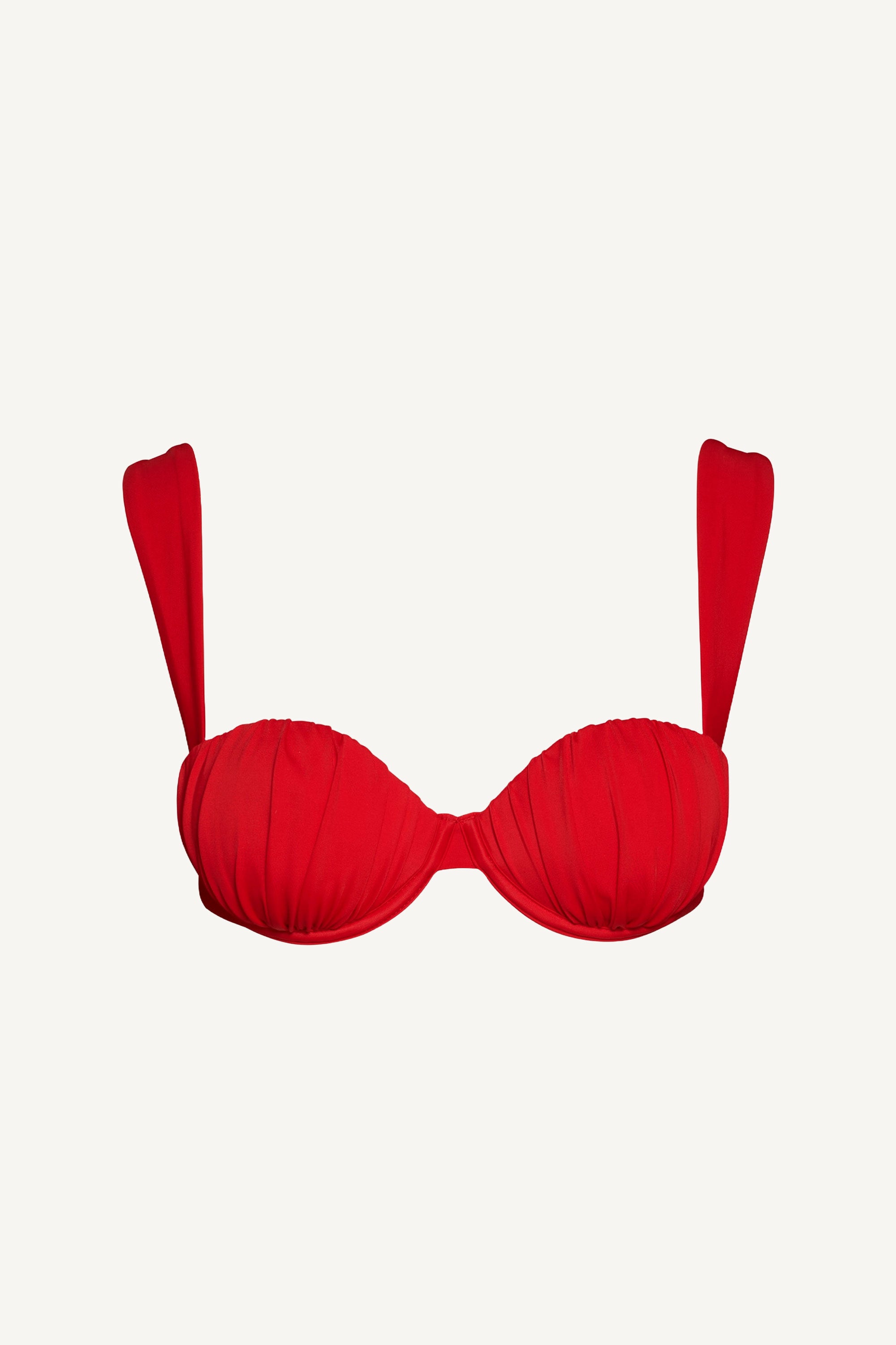 Red Ruched Balconette Underwire Top