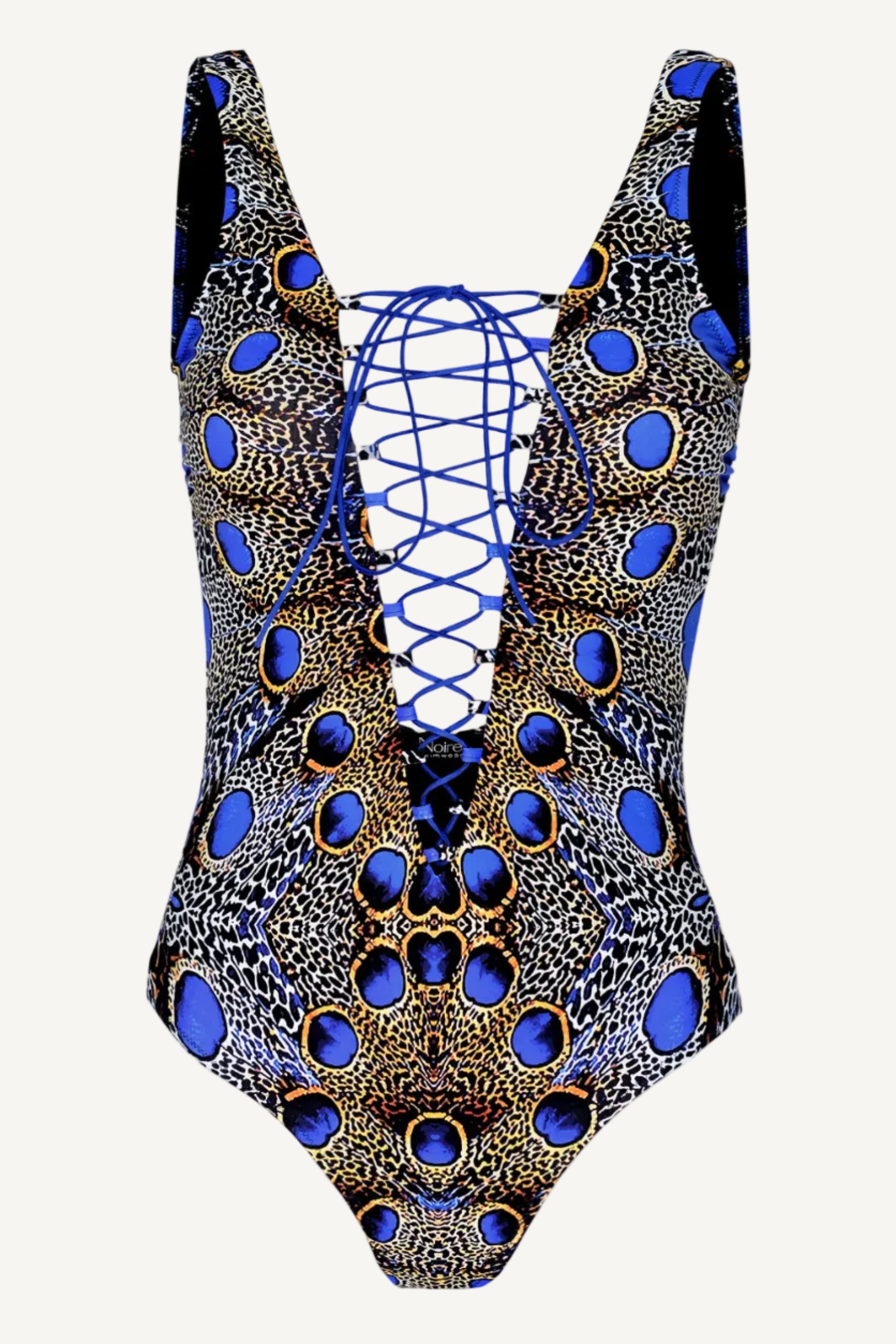 Costum de baie întreg Lace-Up Feathers