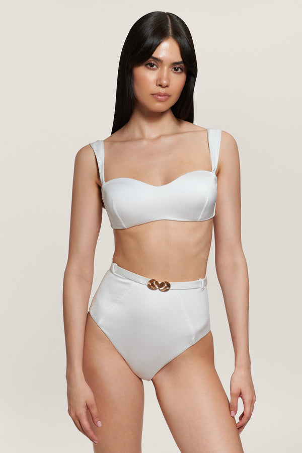 Sutien de baie Bandeau Alb Moonstone