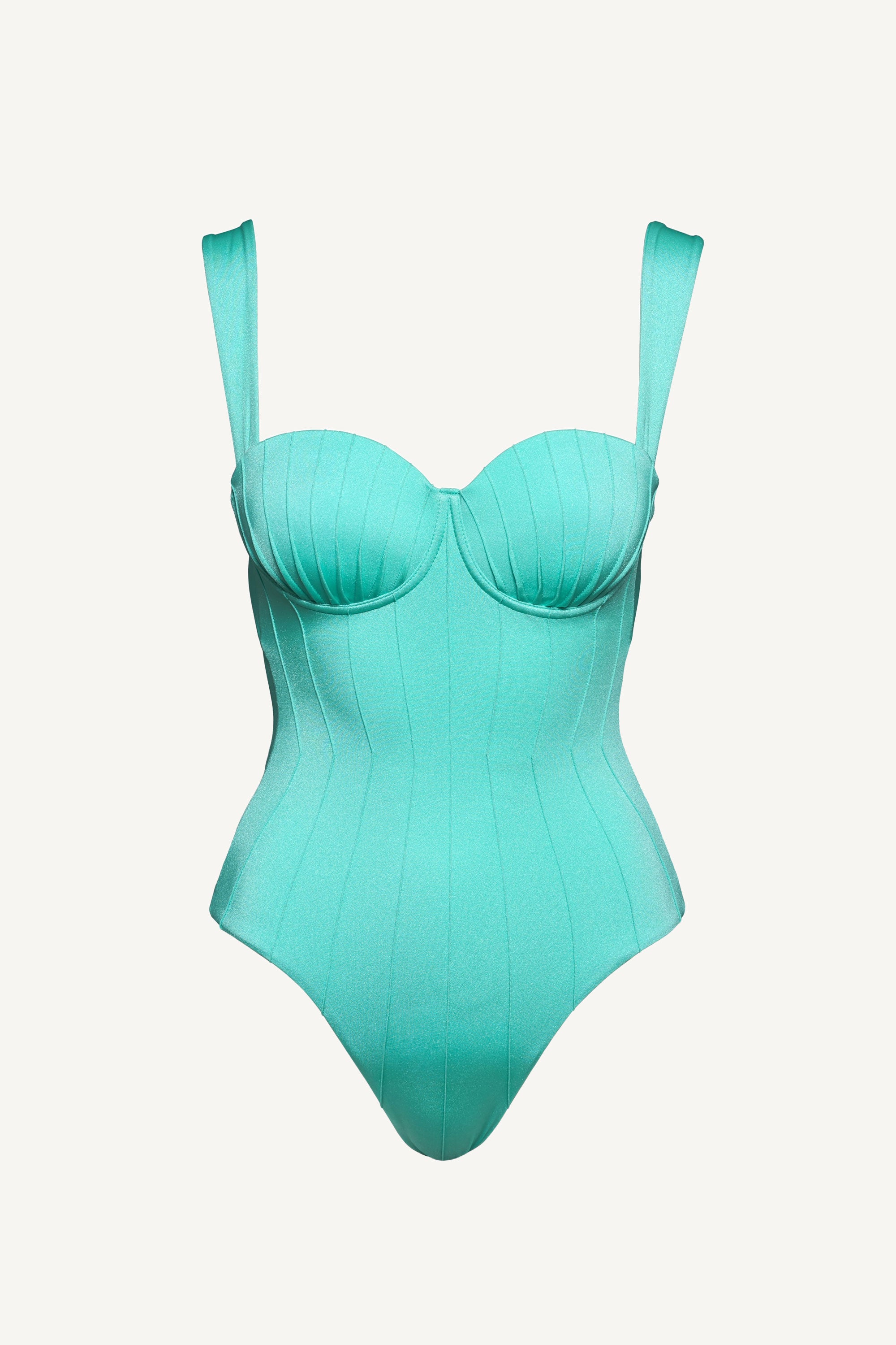 Turquoise Coquillage Balconette One Piece