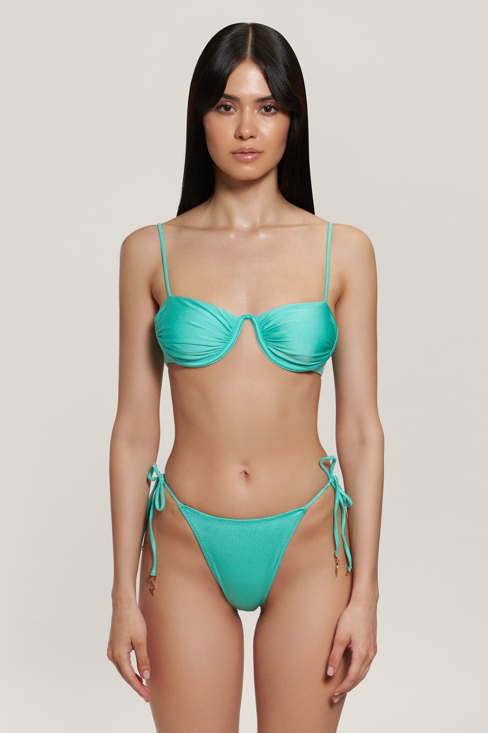 Turquoise Tie Side Bottom