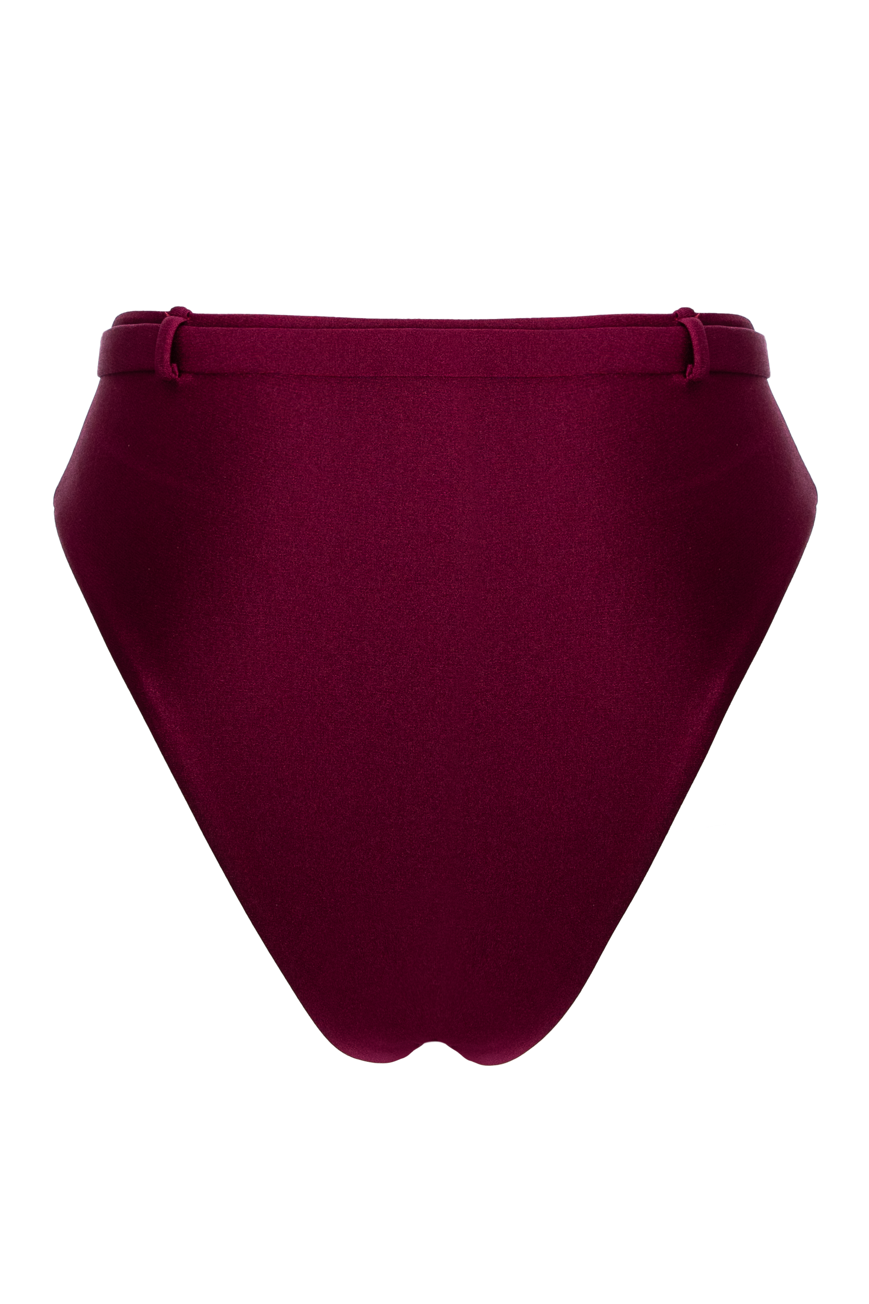 Burgundy Seashell High Leg Cut Bottom
