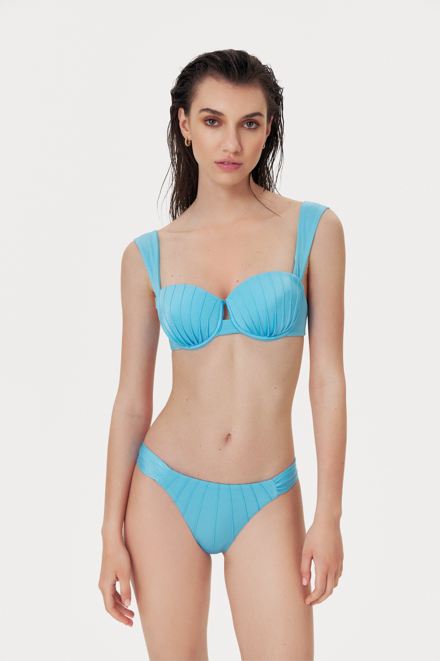 Baby Blue Coquillage Balconette Top