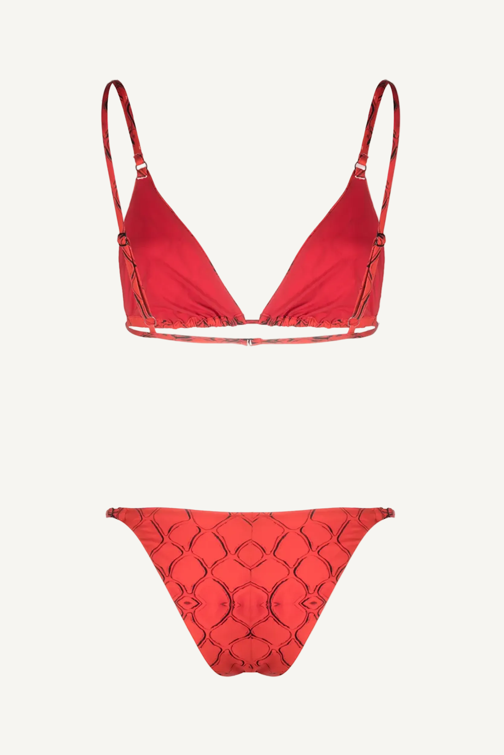 Red Snake Triangle Top & Slip Bikini