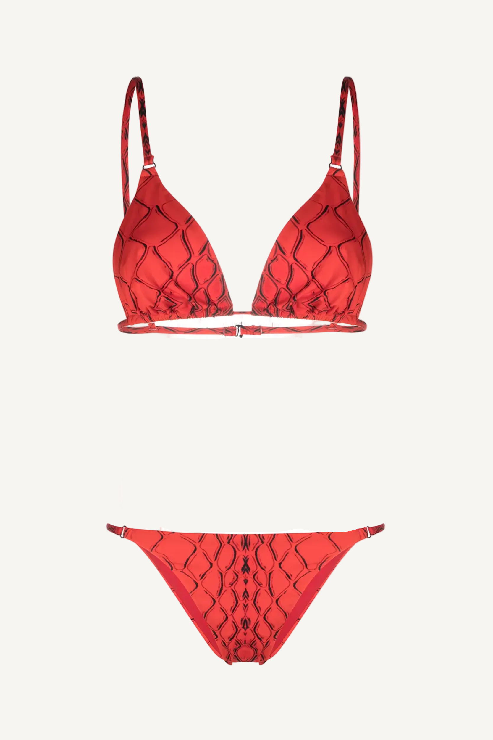 Red Snake Triangle Top & Slip Bikini